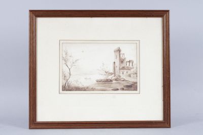 un dessin représentant un château avec une tour en arrière-plan