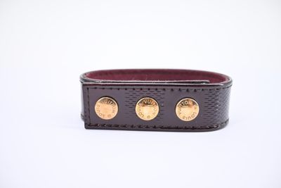 Louis VUITTON année 2002 - Bracelet en cuir verni damier inf…