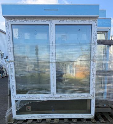 a large window that is sitting on a pallet