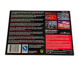 a back cover of a video game on a white surface