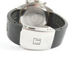 an image of a wrist watch with a black band and a silver buckle