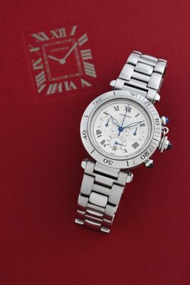 CARTIER Chronographe Pasha Gt - Chronoflex Silver - Photo 1