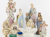 many figurines of the nativity of jesus and other people