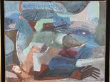 an image of a painting of a woman sitting on a couch