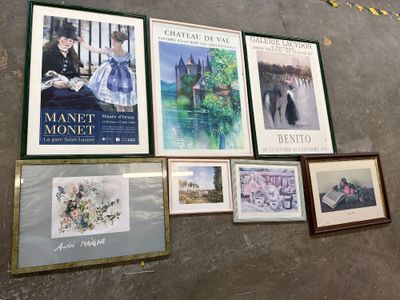 Lot de 7 poster encadré. Vendu en l etat - Photo 1