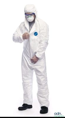 a picture of a man in a white protective suit