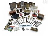 a lot of silverware and other items that are on display