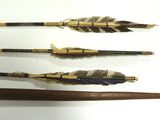 several different types of arrows are lined up on a white surface