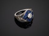 an art deco sapphire and diamond ring