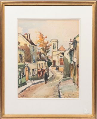 une image représentant un tableau où l'on voit une personne marchant dans la rue