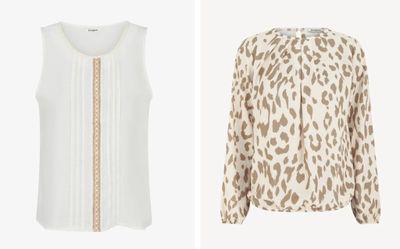 a white top and a leopard print blouse