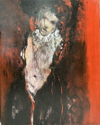 une image d'un tableau représentant une femme en robe noire