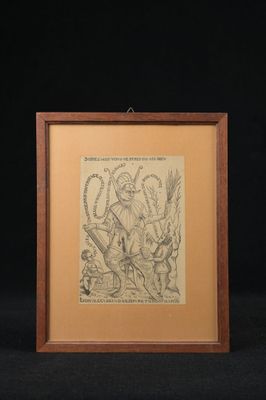 une image représentant un tableau d'un homme à cheval, dans un cadre en bois