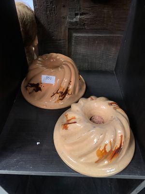 * Lot de 2 moules à Kouglof en terre vernissée