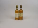 deux bouteilles de vin posées l'une à côté de l'autre sur une table