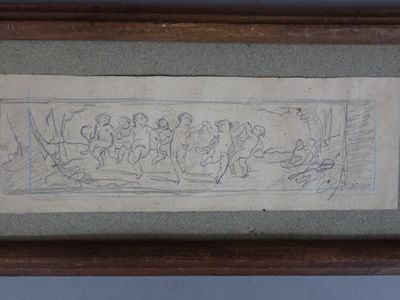 un dessin représentant un groupe de personnes à bord d'un bateau