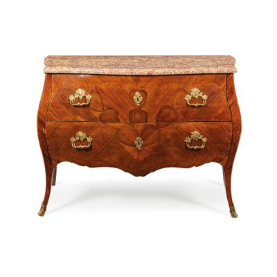 COMMODE EN PLACAGE DE BOIS DE VIOLETTE, GÊNES, XVIIIE SIÈCLE… - Photo 1
