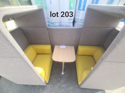 Lot de 2 cabines acoustiques avec table intégrée, revêtement…