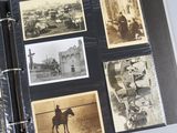 an old photo album with pictures of people riding horses