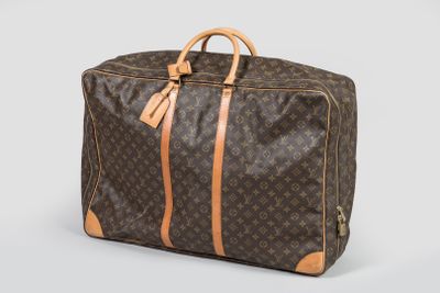 Sac de voyage Louis Vuitton en toile Monogram marron et cuir beige