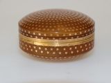 a brown and white box with stars on it