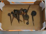 a box that has a bunch of old scissors in it