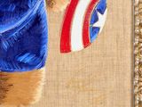 a painting of a teddy bear dressed in a captain costume