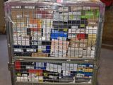 a cart with a lot of cigarettes on it