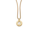 un collier plaqué or orné d'une perle blanche et d'une chaîne en or