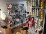 a room with a lot of items on the shelves