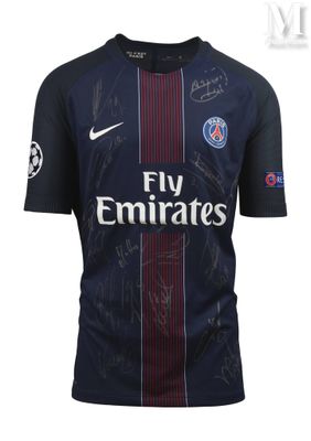 Maillot extérieur du Paris Saint-Germain signé par les joueurs
