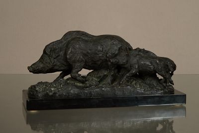 J. Allard (XIXe-XXe siècle), d'après Harde de 4 sangliers Ép…