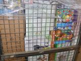 a cart full of boxes of food in a warehouse