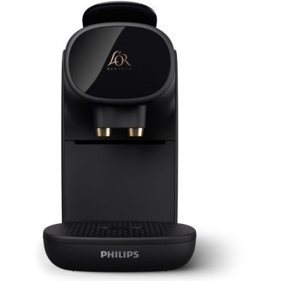 a close up of a black coffee machine on a white background