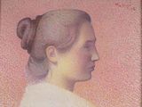 tableau représentant une femme avec un chignon