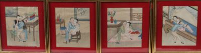 CHINE, XXe siècle Suite de quatre petites peintures érotique… - Photo 1