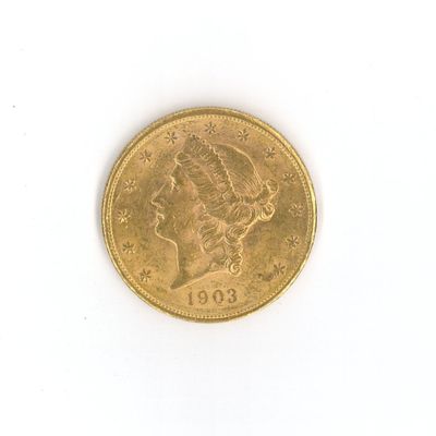 an image of a gold coin with a woman ' s head on it
