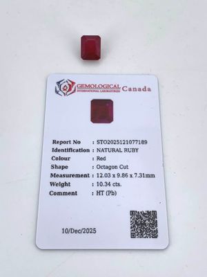 Rubis rectangulaire facetté de 10.