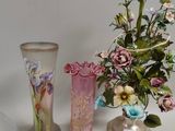 three vases that are sitting next to each other on a table