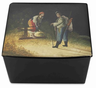 BOÎTE ET Couvercle EN Papier-MÂCHÉ LaquÉ Russe, 19ÈME SIÈCle…