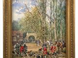 an image of a painting of a group of men and dogs