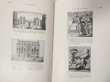 an open book with pictures of people and buildings