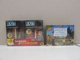 several games are sitting on a table next to each other