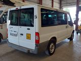 a white van that is parked in a garage