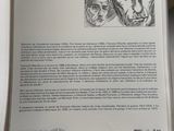 an open book with a drawing of a man and a woman on it