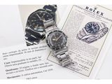 an advertisement for a rolex watch with a black dial
