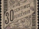 a stamp with the words 30 centimes percevoir on it