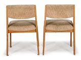 pair of mid century danish teak dining chairs with upholstered seats