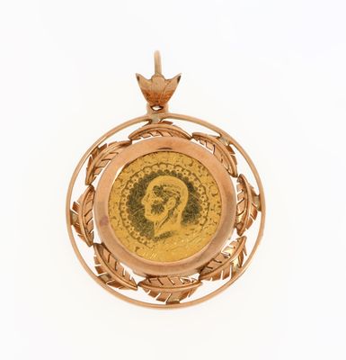 an image of a gold coin with a bird on top of it