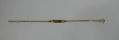 a gold bracelet with a clasp on a white background